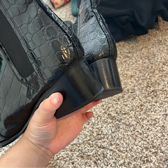 Rag & Bone Walker II Croc Embossed Chelsea Boots Black Size 40 / 10 - Picture 5 of 5